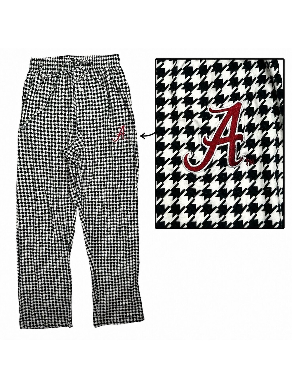 Alabama Crimson Tide Houndstooth Pajama Pants Women’s Small Bama NCAA Pockets